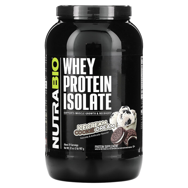 

NutraBio, Изолят сывороточного протеина, Ice Cream Cookie Dream, 907 г (2 фунта)
