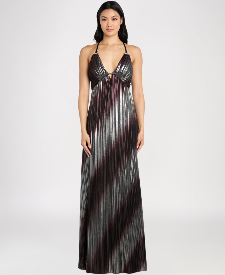 

Длинное платье без рукавов с V-образным вырезом для подростков Morgan & Company, Mercury/bronze