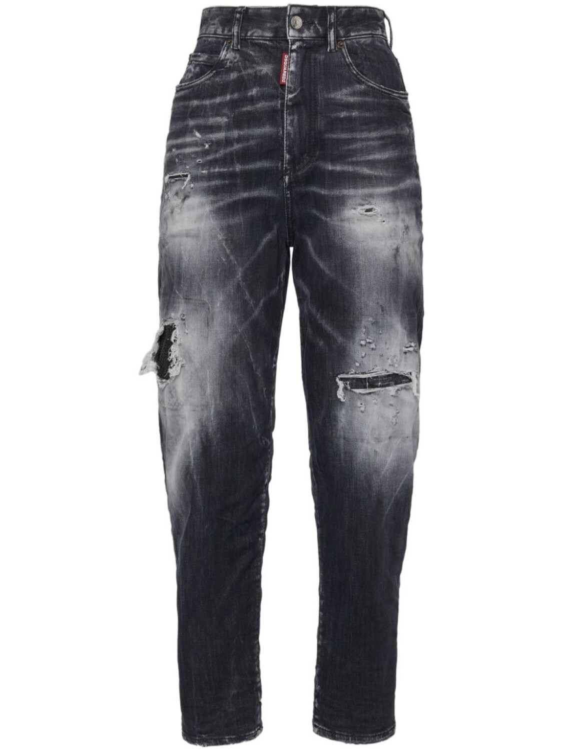 

Dsquared2 прямые джинсы с эффектом потертости, черный