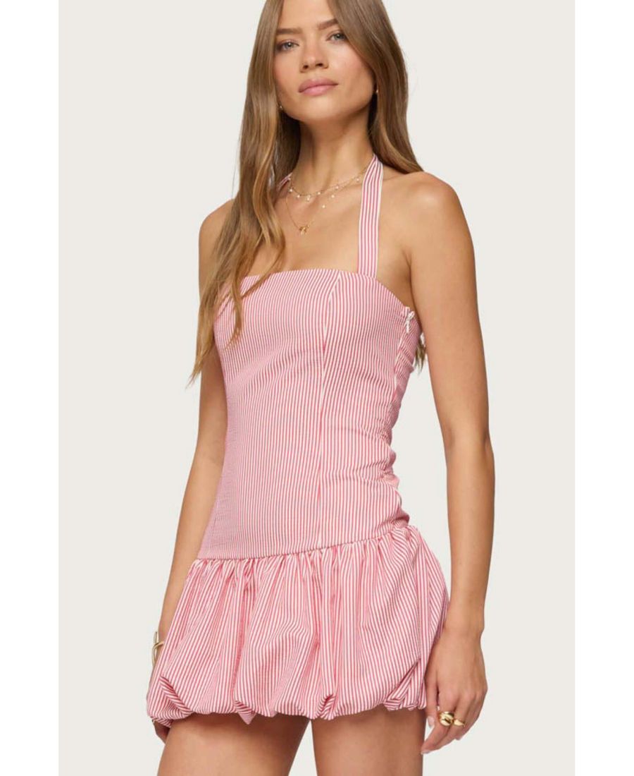 

Женское мини-платье в полоску с пышной юбкой Edikted, Red