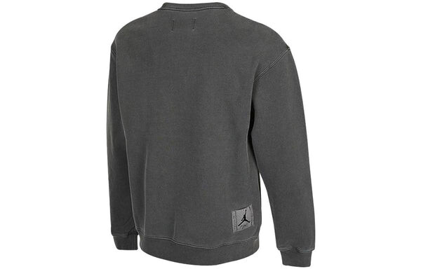Толстовка Men's Air Jordan As J Flt Hrtg Flc Crew Embroidered Logo Sports Solid Color Knit Pullover Round Neck Autumn Gray, мультиколор — фото 2