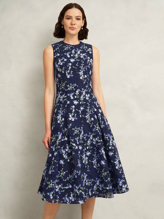 

Платье Ria с цветочной вышивкой Hobbs, Midnight/Multi