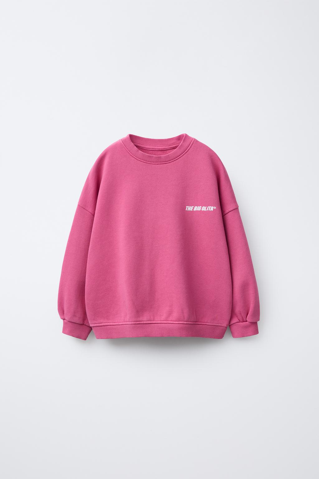 

Толстовка с напечатанным слоганом ZARA, цвет Fuchsia