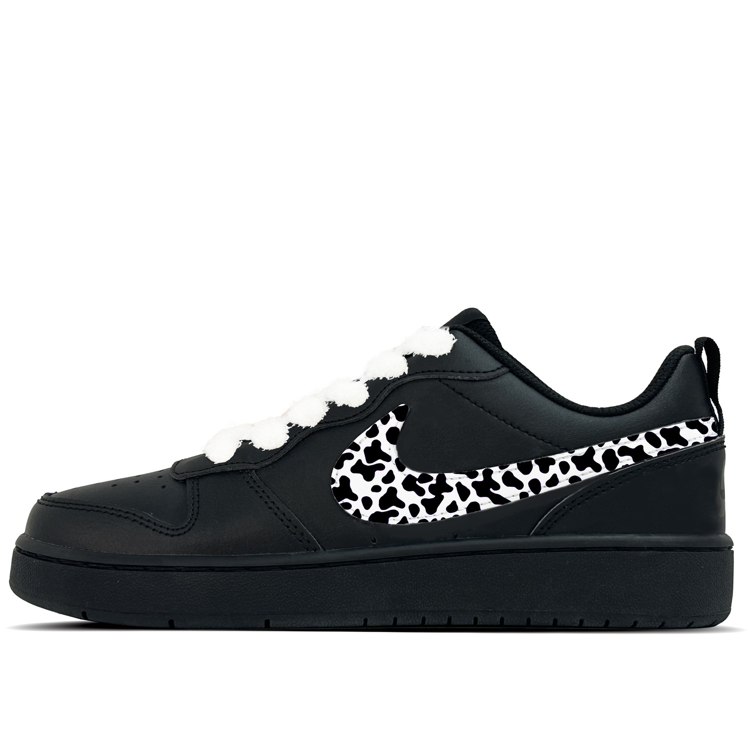 

Nike Детские скейтбордистские кроссовки Court Borough White Patches с противоскользящей подошвой, черные и белые, для подростков