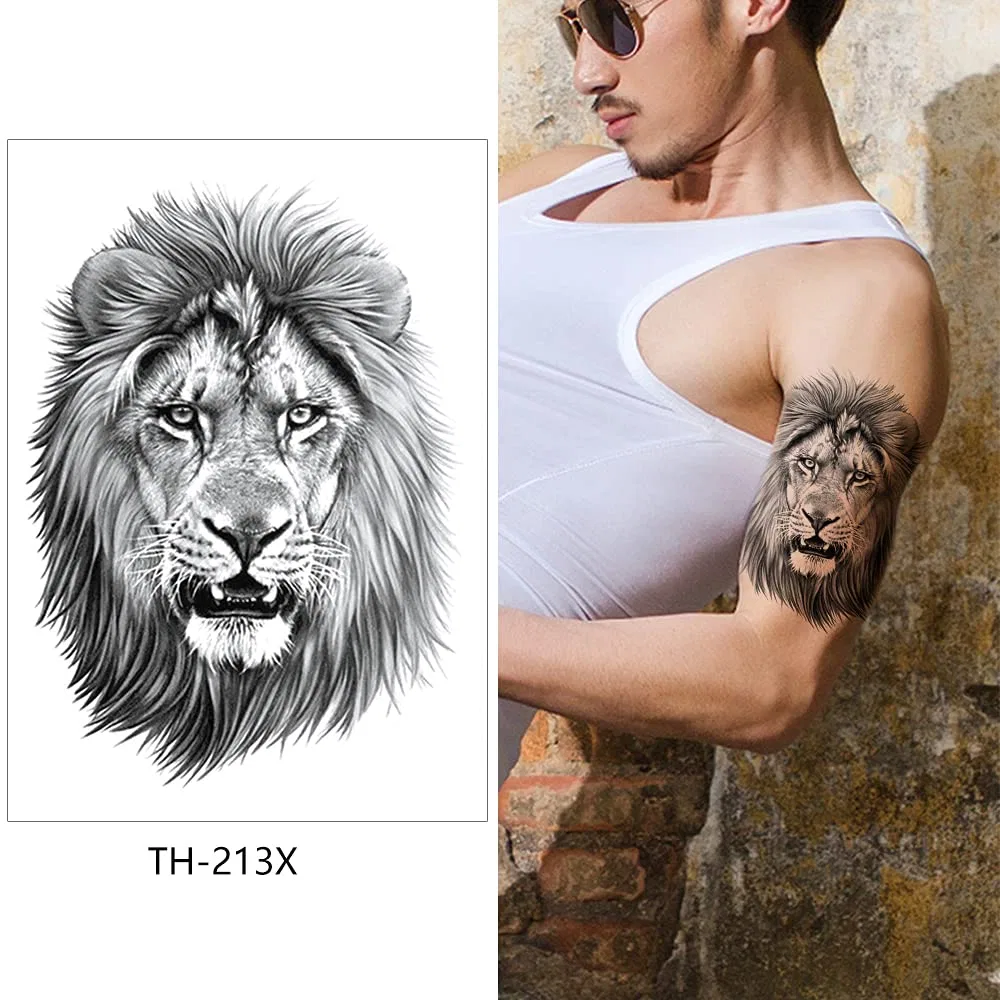Временные татуировки со львом K4 Beyondtattoos — фото 3