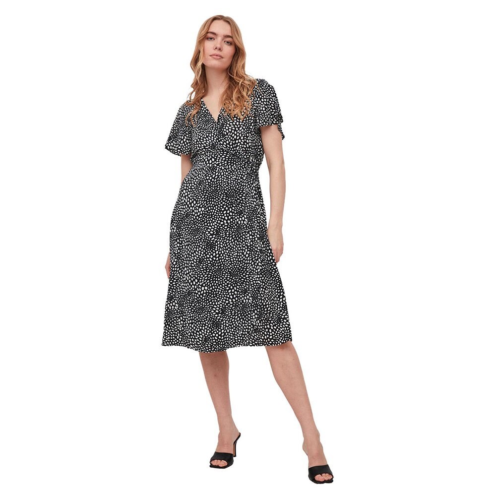 

Платье миди Vila Loe Short Sleeve Wrap, черный
