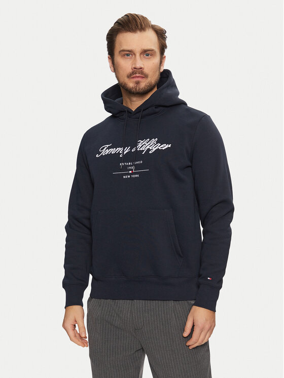 

Толстовка обычного кроя Script Logo MW0MW33631 Tommy Hilfiger, синий
