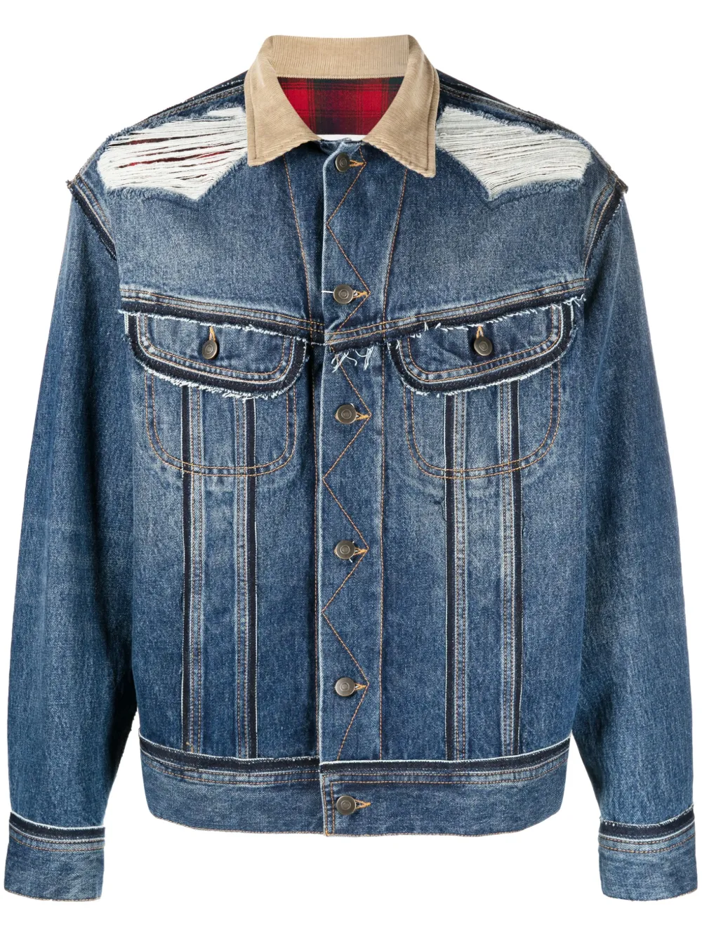 

Джинсовая куртка с эффектом потертости из коллаборации с Pendleton MAISON MARGIELA, синий