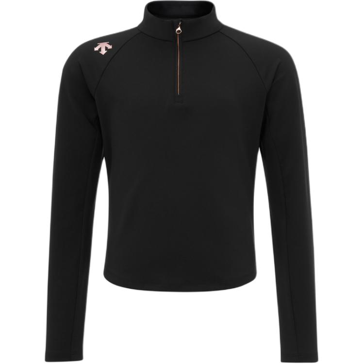 

Детская футболка с воротником-стойкой, тонкие Descente, bk-черный