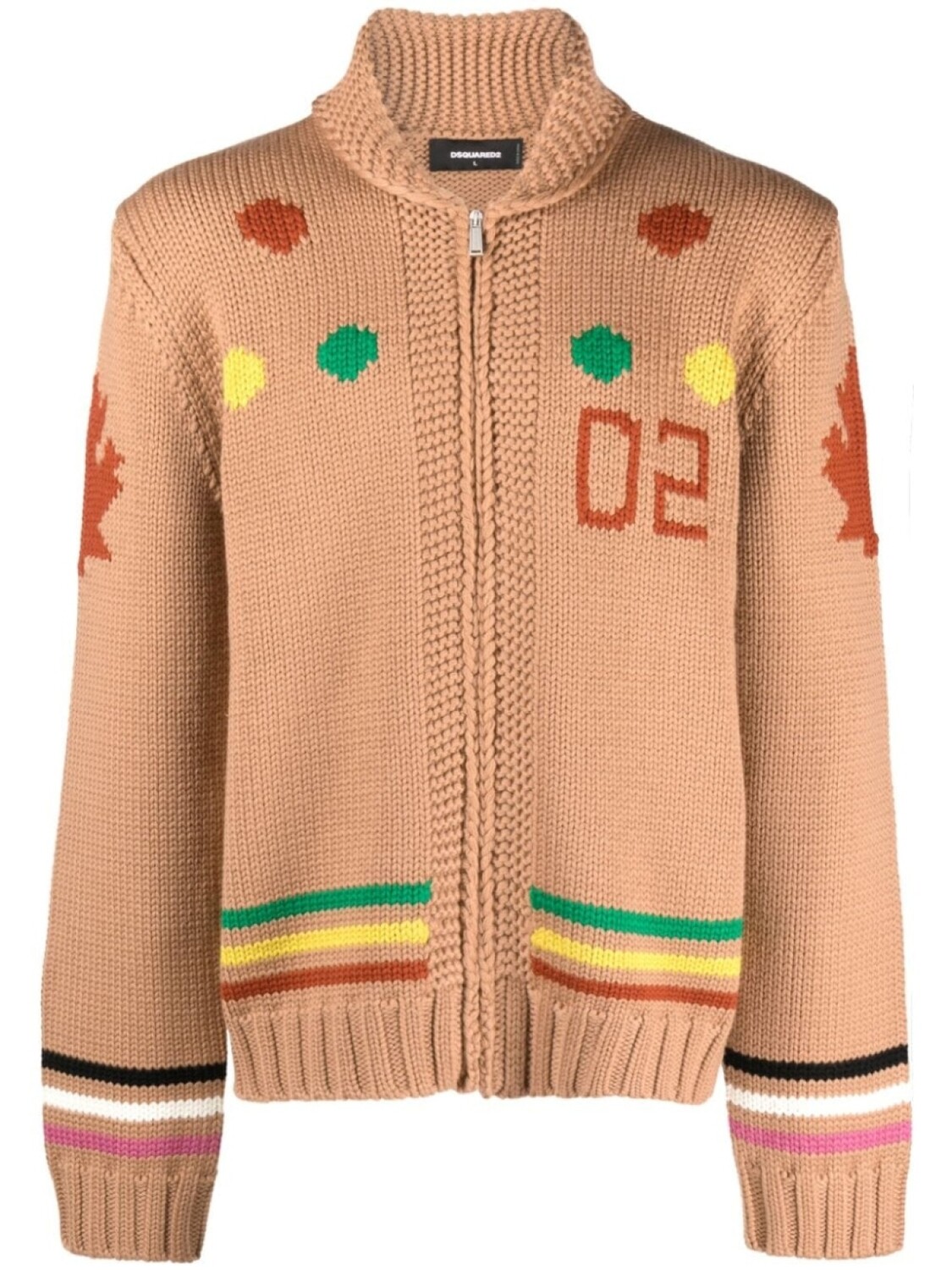 

Dsquared2 кардиган вязки интарсия на молнии, коричневый