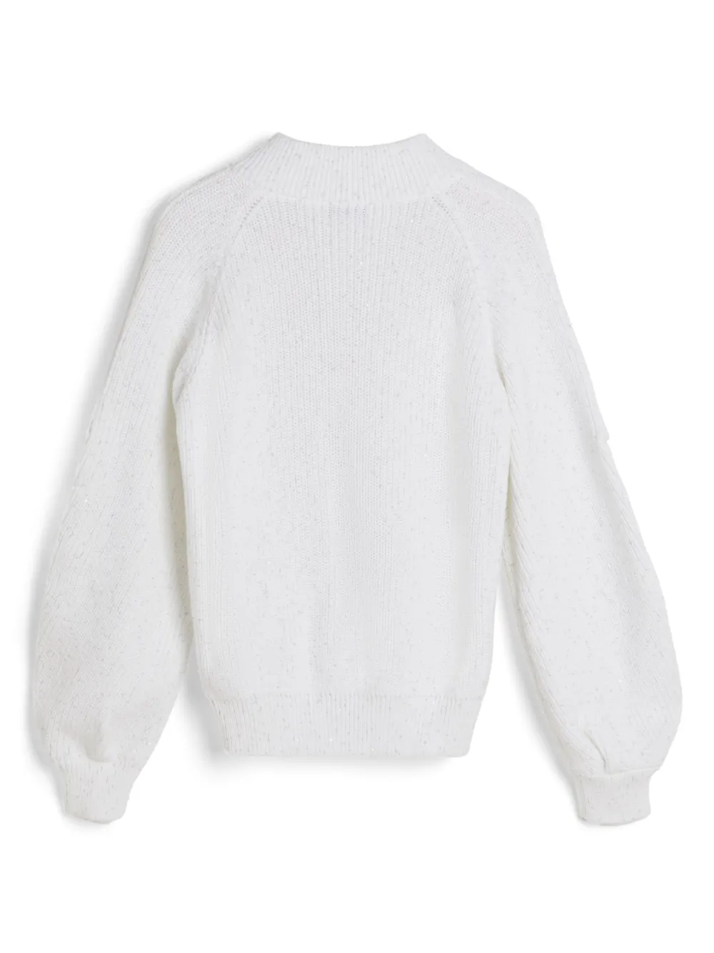 Кашемировый кардиган в рубчик Brunello Cucinelli Kids, белый — фото 2