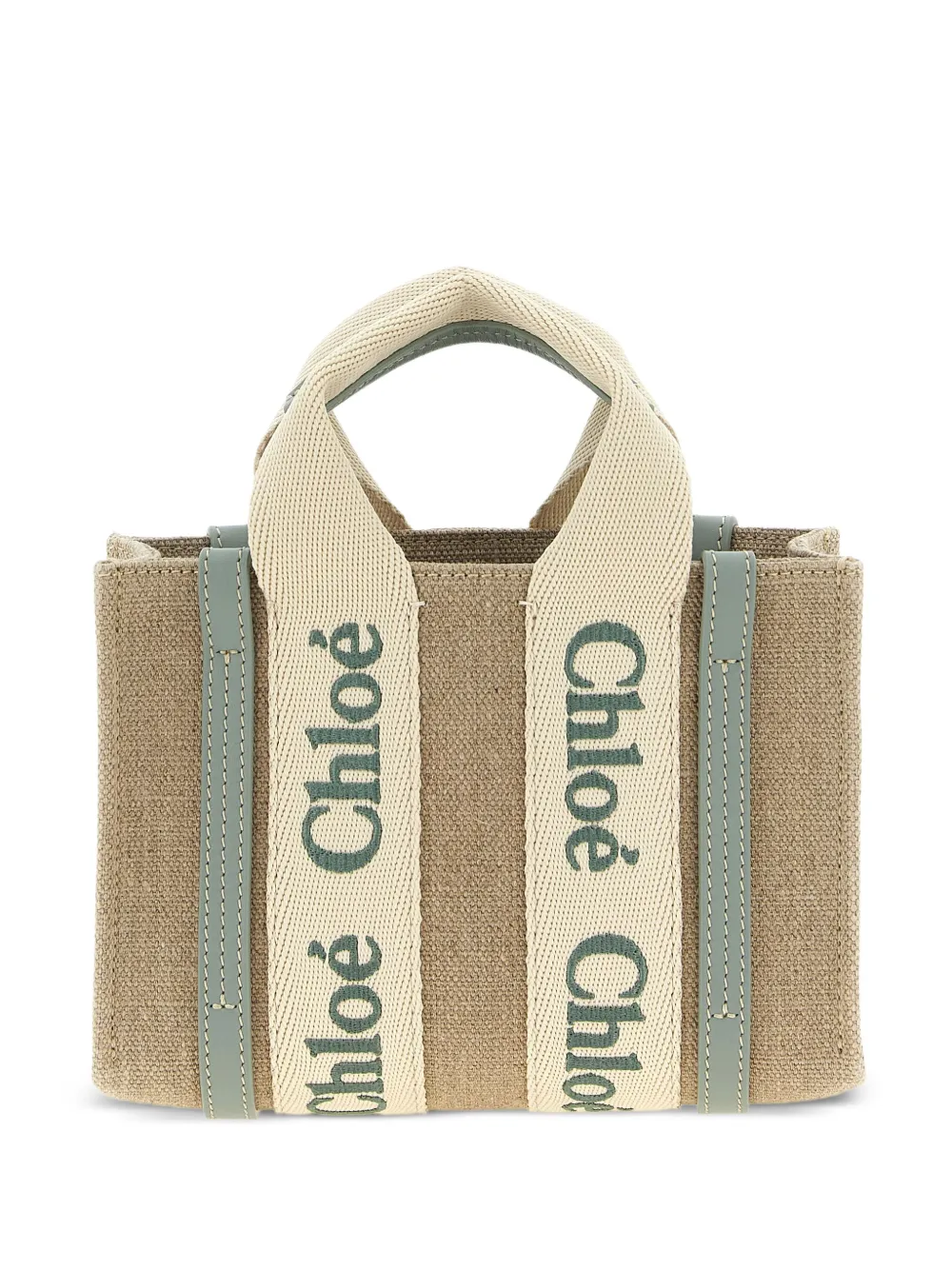 

Мини-сумка из холста с логотипом Woody CHLOÉ, нейтральный