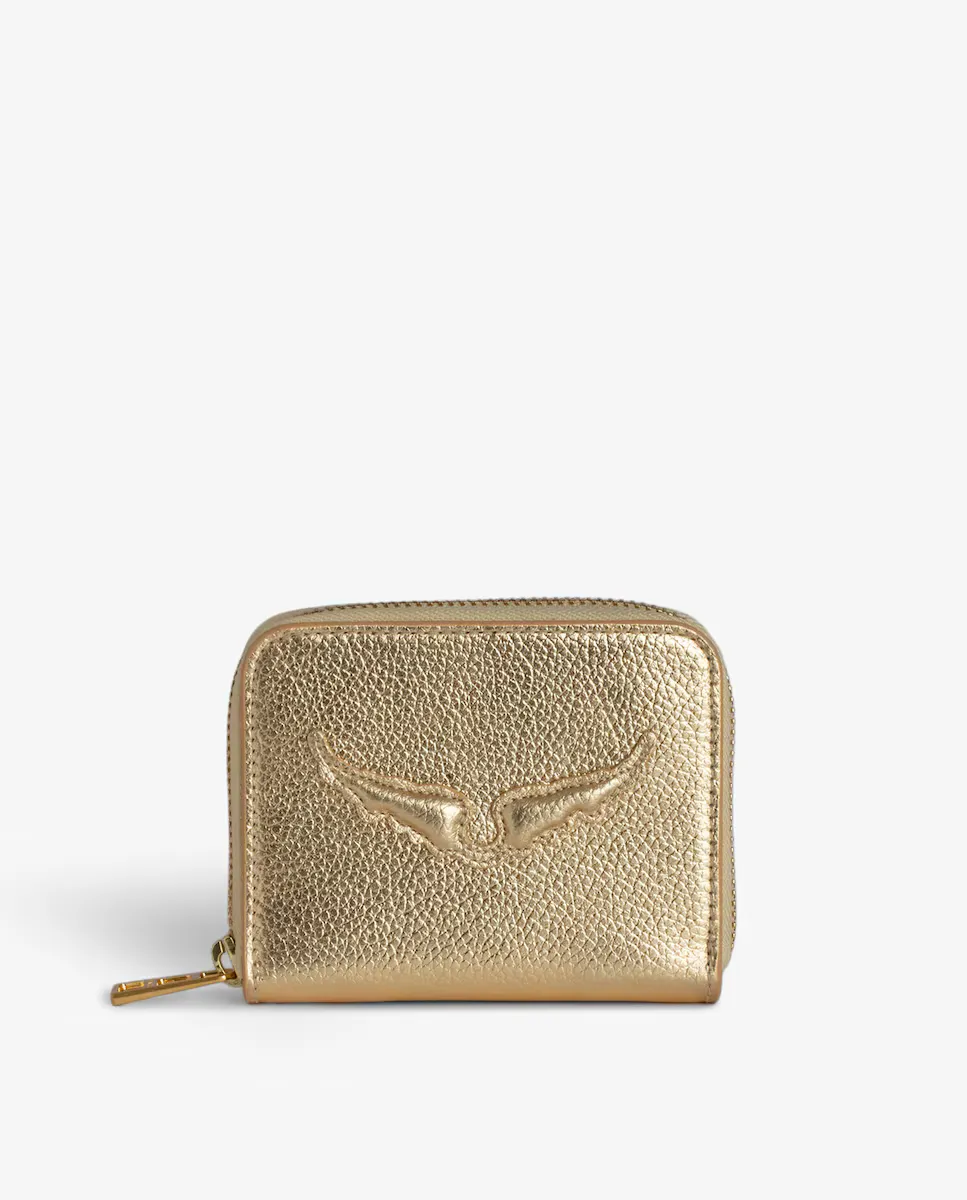 

Женский кожаный кошелек Mini ZV золотого цвета Zadig & Voltaire, золотой