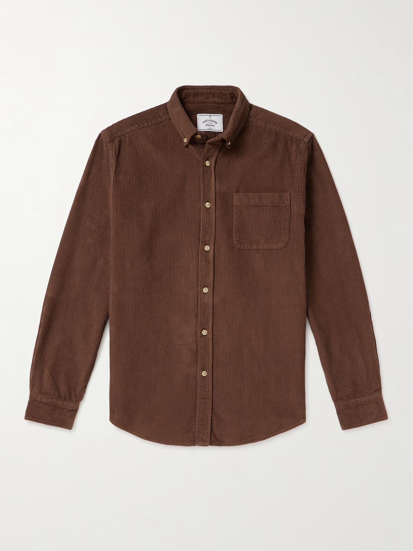 

Рубашка Lobo из хлопка и вельвета с воротником на пуговицах PORTUGUESE FLANNEL, коричневый