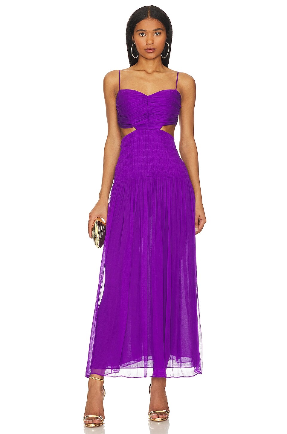 

Платье миди Shona Joy Malina Ruched Cut Out, цвет Purple Pale