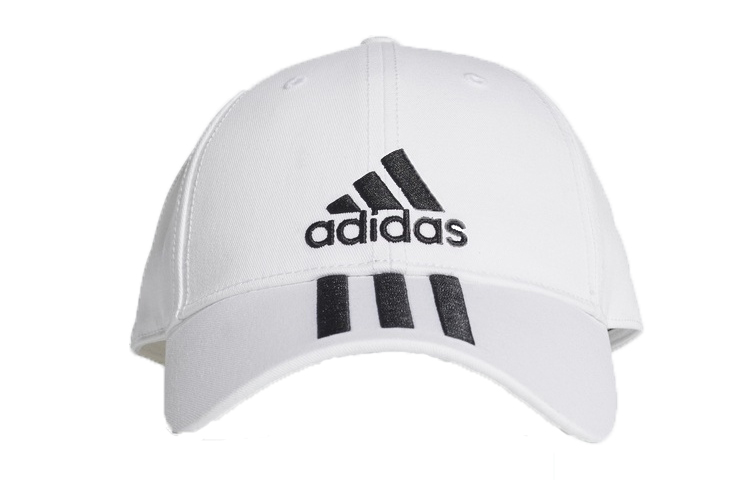 

Adidas Классическая шестипанельная кепка с тремя полосками белая, White