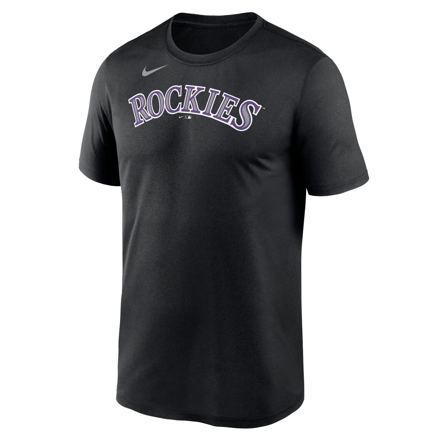 Мужская черная футболка с надписью Colorado Rockies New Legend Nike — фото 2