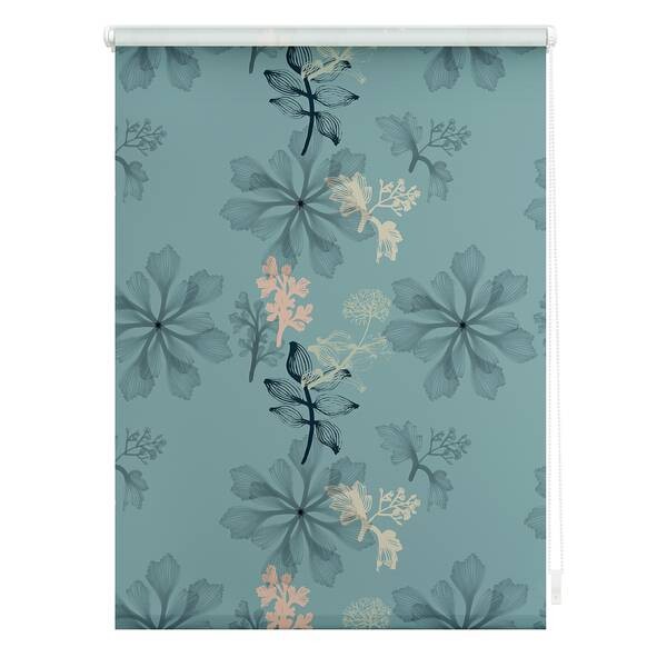 

Затемняющие рулонные шторы Lichtblick Aqua Floral, 100x150x6 см, синий