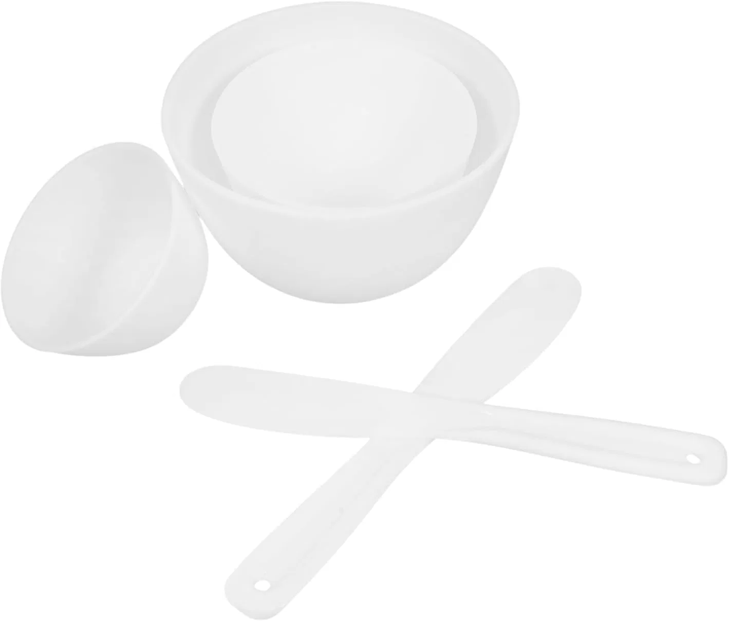 Набор мисок для смешивания масок Silicone Face Mixing Bowl Kit Frcolor 3 миски + 2 палочки белый — фото 4