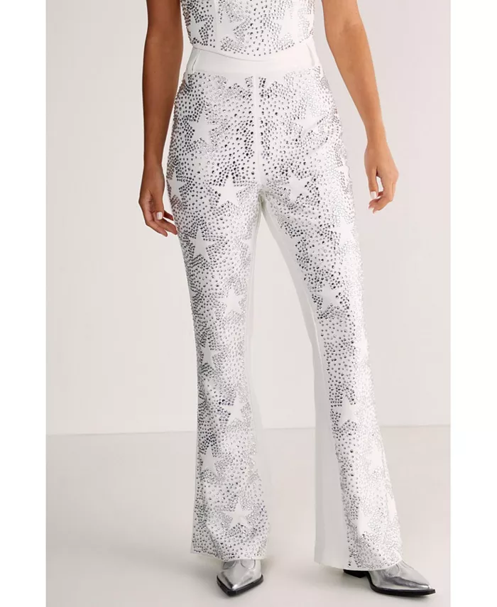 

Женские брюки-клеш Star Diamante Tailored Nasty Gal, слоновая кость/кремовый