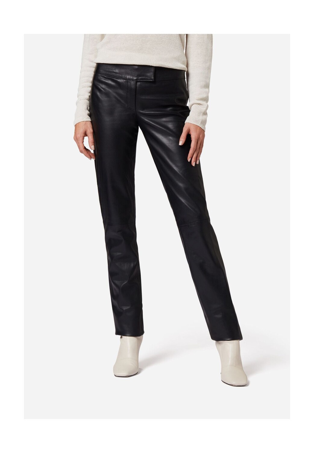 

Женские кожаные брюки низкого кроя, простого дизайна RICANO, черный