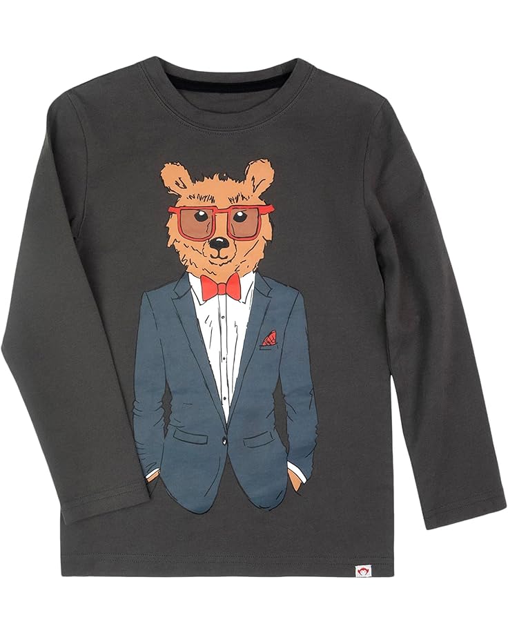 

Футболка Appaman Kids Mr. Bear Long Sleeve Graphic Tee, цвет Pewter