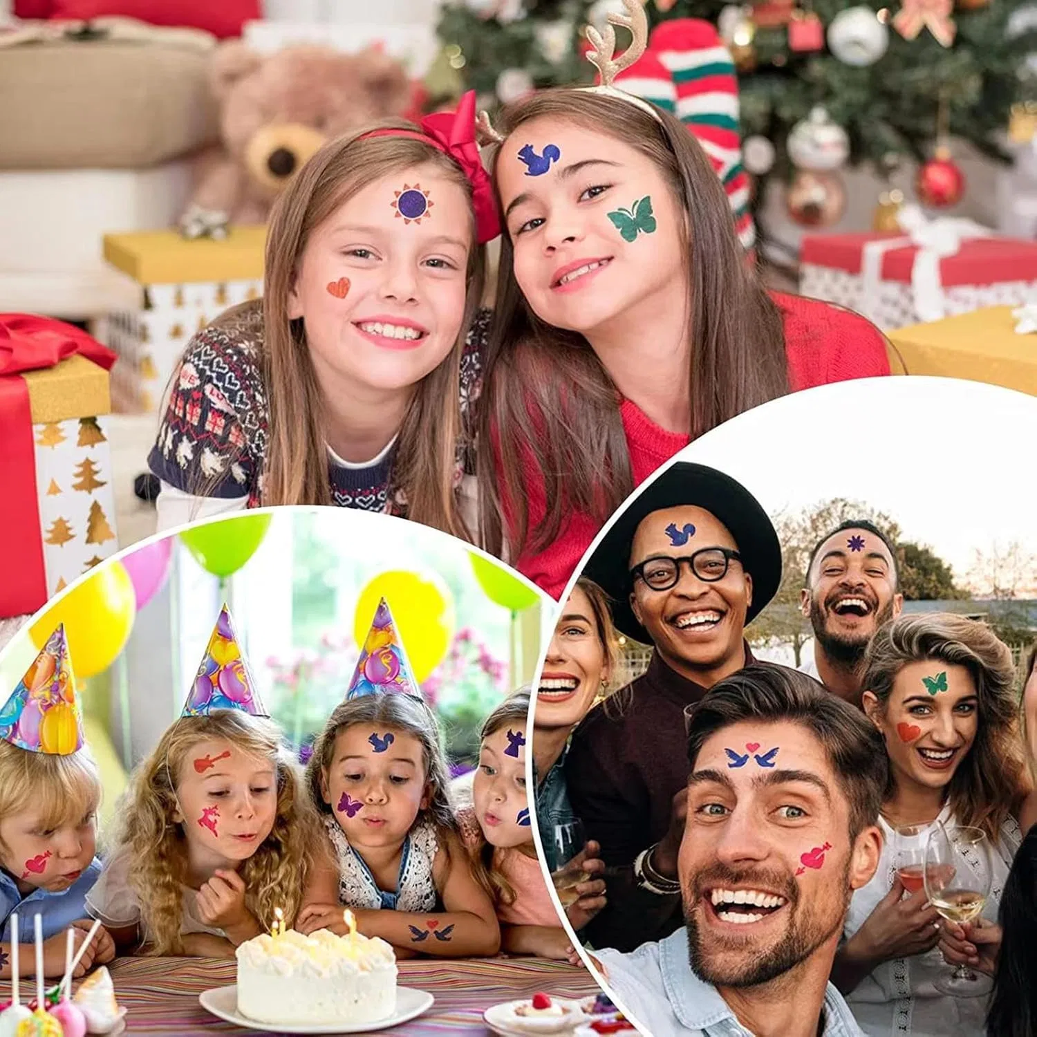 Набор для аквагрима Face Paint Stick с 9 трафаретами 6 цветов, 1 шт — фото 4