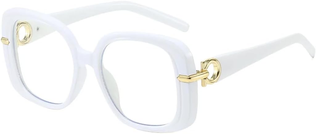 

Винтажные солнцезащитные очки большого размера для женщин и мужчин, роскошные очки в стиле панк, популярная большая оправа, защита от УФ-излучения UV400 HHZZYVY, White Clear