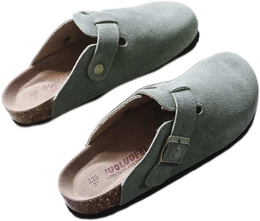 

Сабо, кожаные, женские и мужские, мюли без шнурков, повседневные летние тапочки, сабо и мюли ручной работы, мягкие пляжные сандалии, женские летние туфли с цветочным принтом (Цвет: бежевый, Размер: 43EU) Xuemml