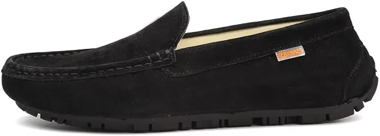 Лоферы замшевые Mens Loafers Shoe Round Toe Suede Vamp Driving Loafers Flexible Slip Resistant Anti-Slip Casual Slip-ons, черный PUGHGAETZF — фото 3