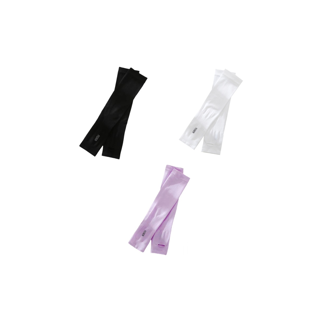 

NOMK Унисекс солнцезащитные рукава из полиамида и эластана, Black+White+Purple
