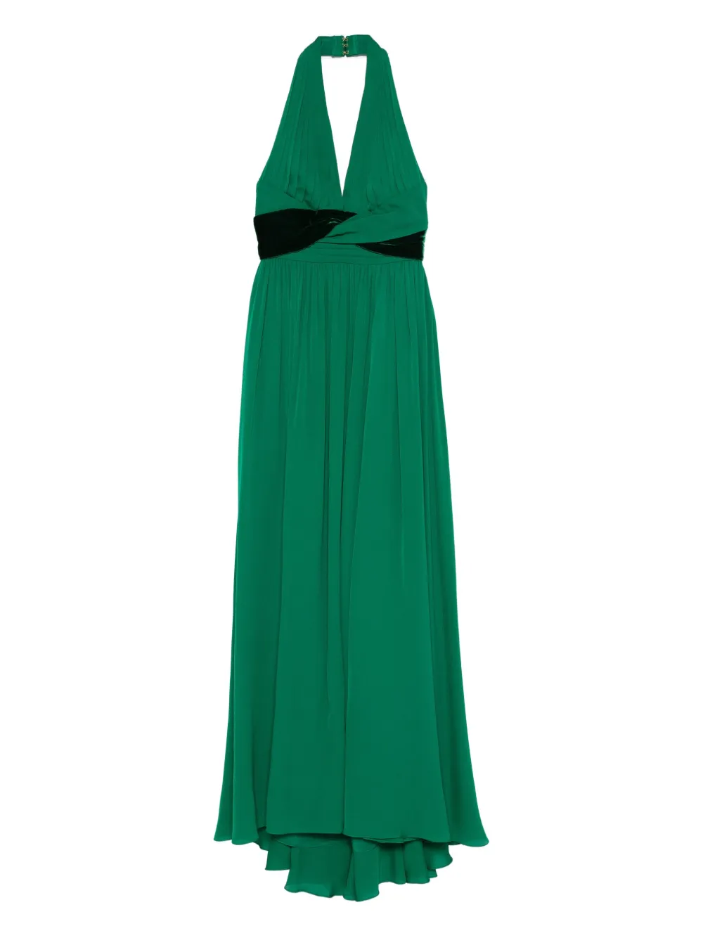 

Платье макси А-силуэта с V-образным вырезом Elie Saab, зеленый