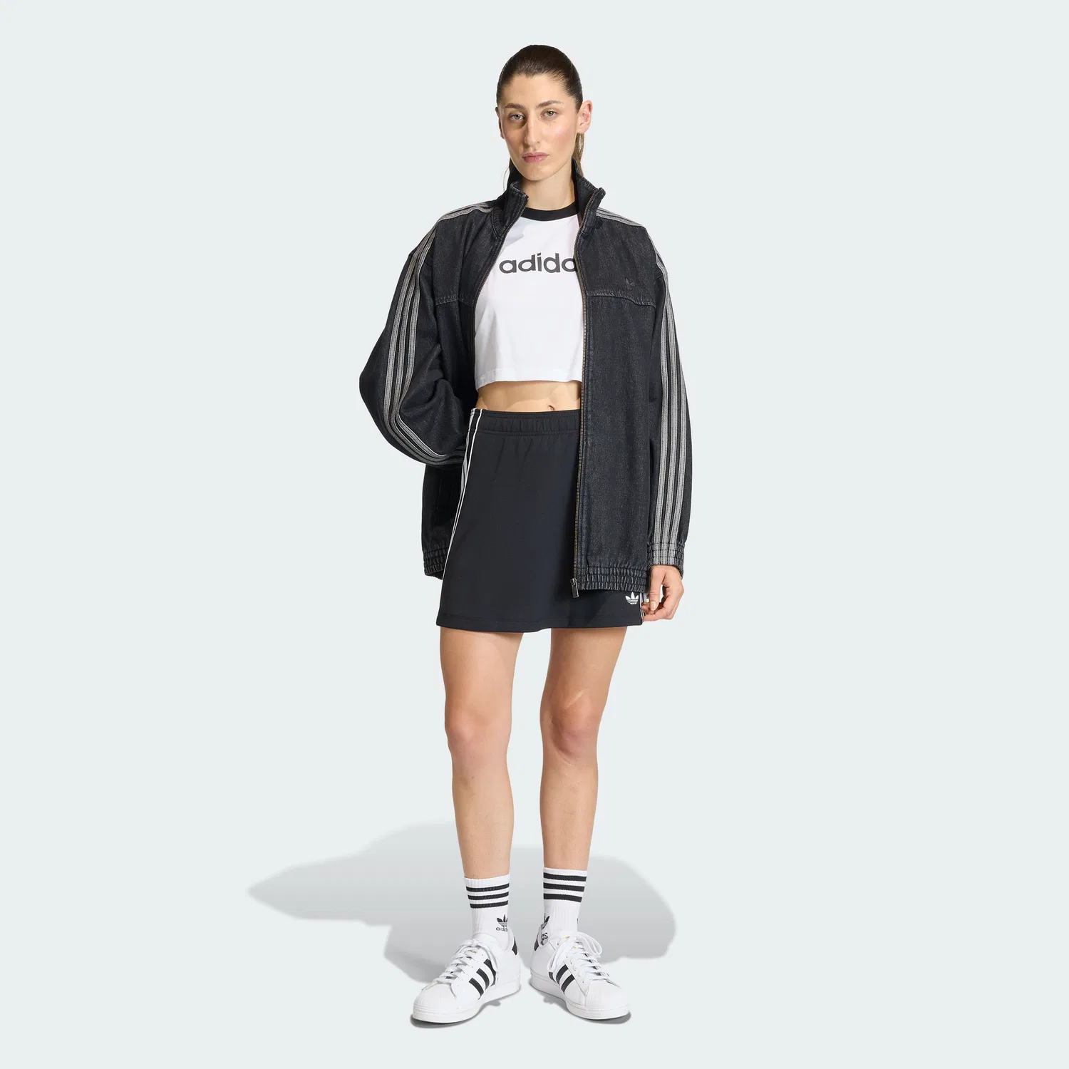 Женская юбка с тремя полосками чёрная от Adidas — фото 3