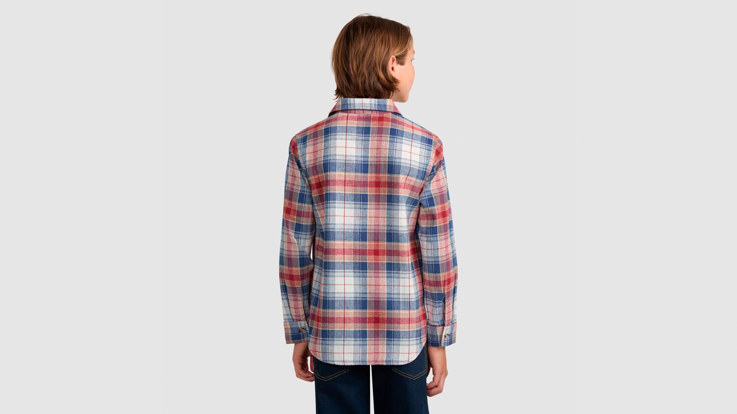 Рубашка из твила в клетку индиго для больших мальчиков S-xl Levi's, Red Pear - Red — фото 3