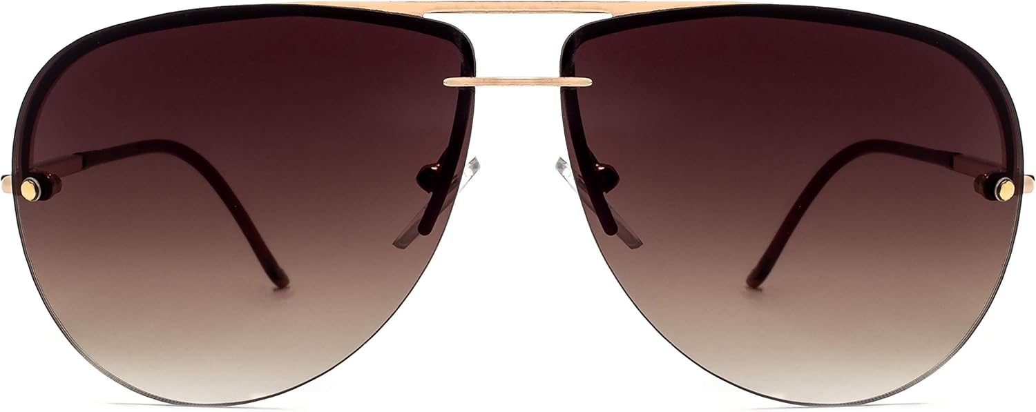 

Солнцезащитные очки-авиаторы NYS Collection для женщин и мужчин, средняя посадка, тонкая металлическая оправа, градиентные зеркальные линзы со 100% защитой от УФ-излучения, Silver Frame-brown Gradiant Lens