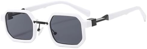 

Маленькие панк-солнцезащитные очки для женщин, модные двухцветные очки с защитой от УФ-излучения UV400, солнцезащитные очки с градиентным покрытием для мужчин MTZJH, White Gray