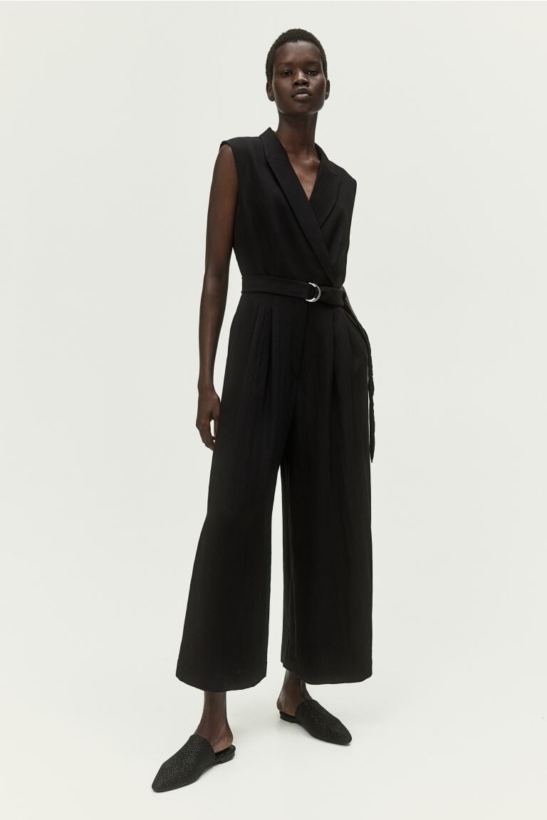 

Комбинезон с поясом H&M, черный
