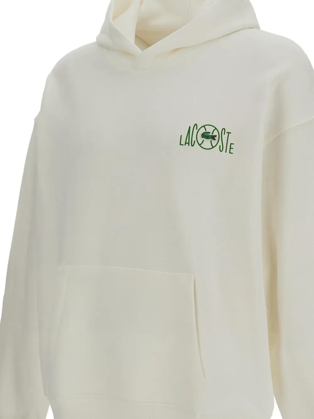 Худи с логотипом спереди и графическим принтом сзади Lacoste, бежевый — фото 3