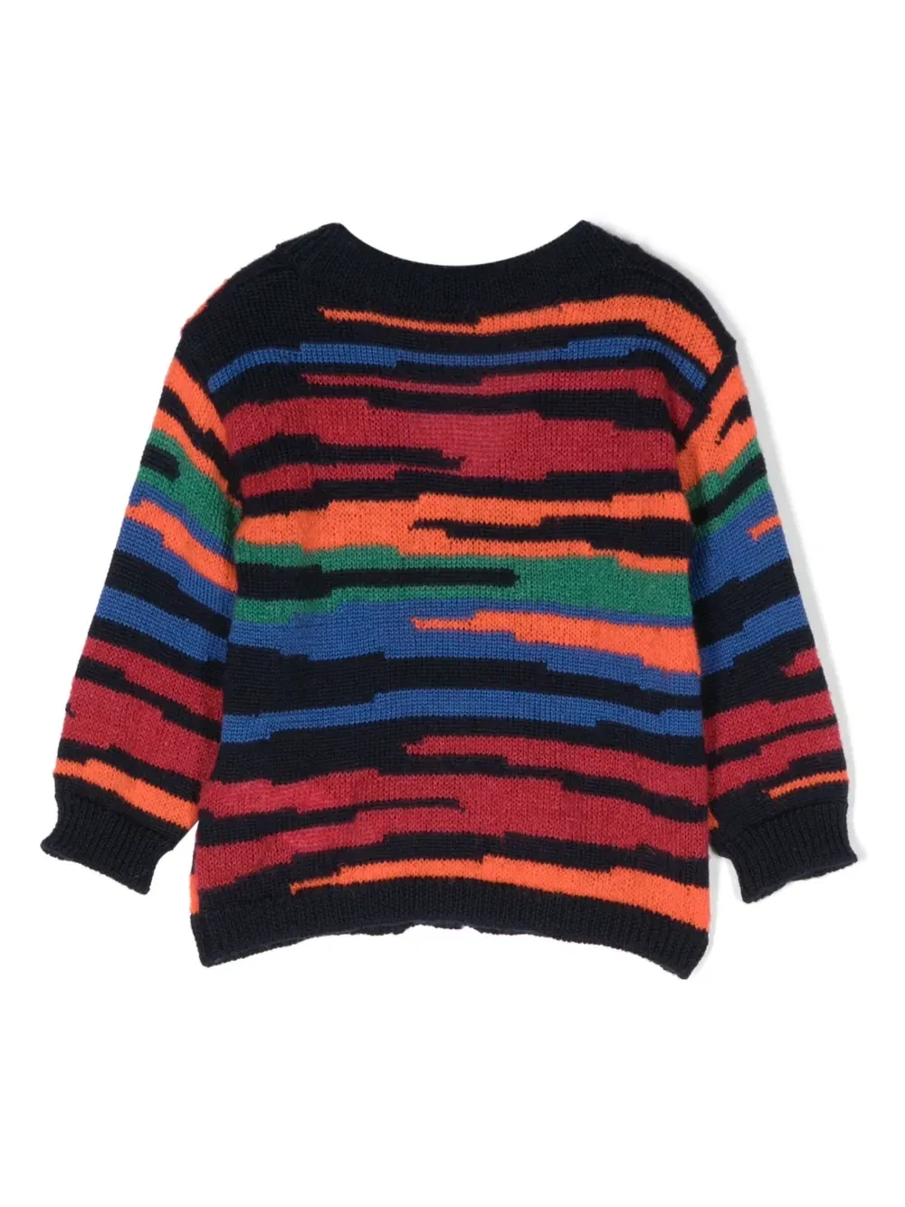 Кардиган вязки интарсия с узором Missoni Kids, синий — фото 2