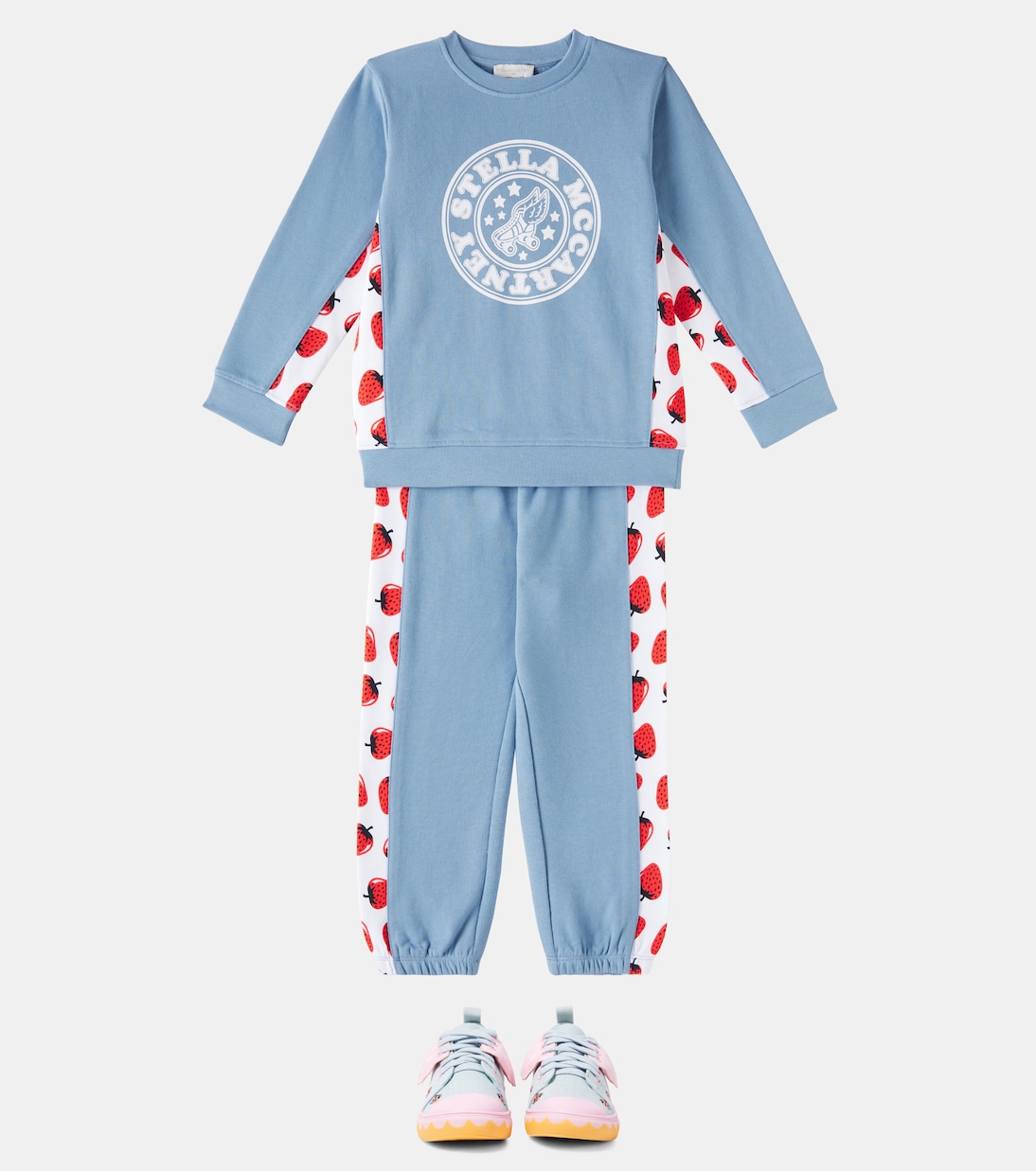 Комплект из толстовки с принтом и спортивных штанов Stella McCartney Kids, светло-синий — фото 2