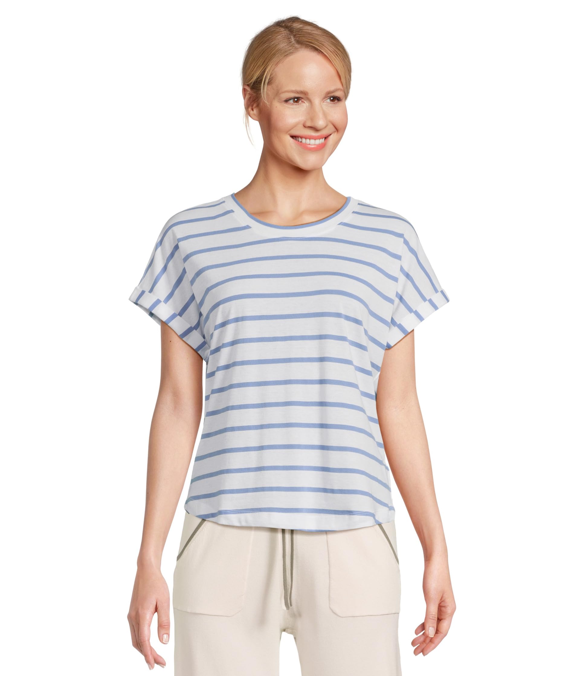 

Футболка Splendid Skye Short Sleeve Striped Tee, Persian Jewel Stripe