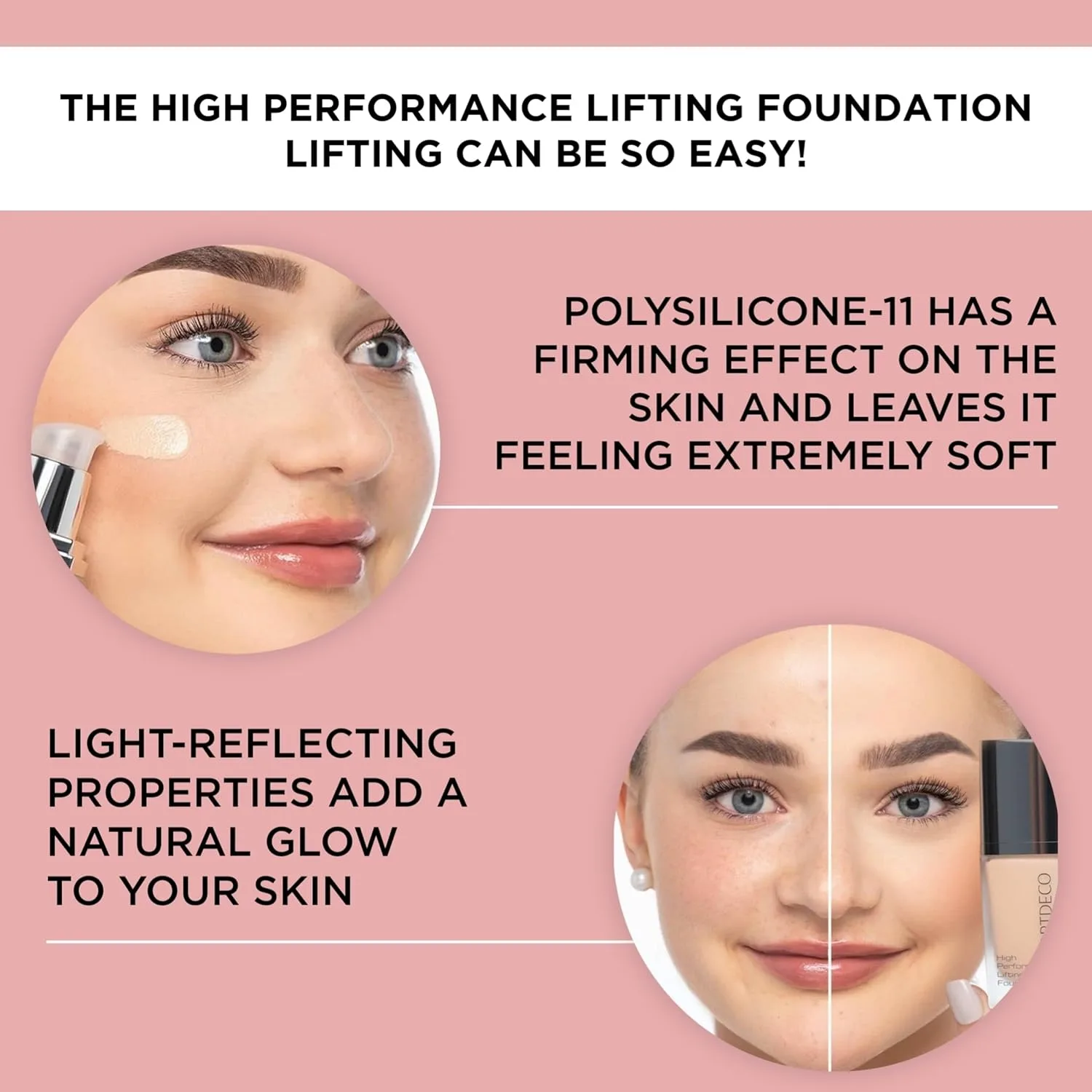 ARTDECO High Performance Lifting Foundation - Reflecting Honey N°11 - разглаживает морщины для упругой кожи и мягкого матового финиша - веганская косметика - жидкий тональный крем с гиалуроном - 31 мл, Reflecting Honey — фото 3