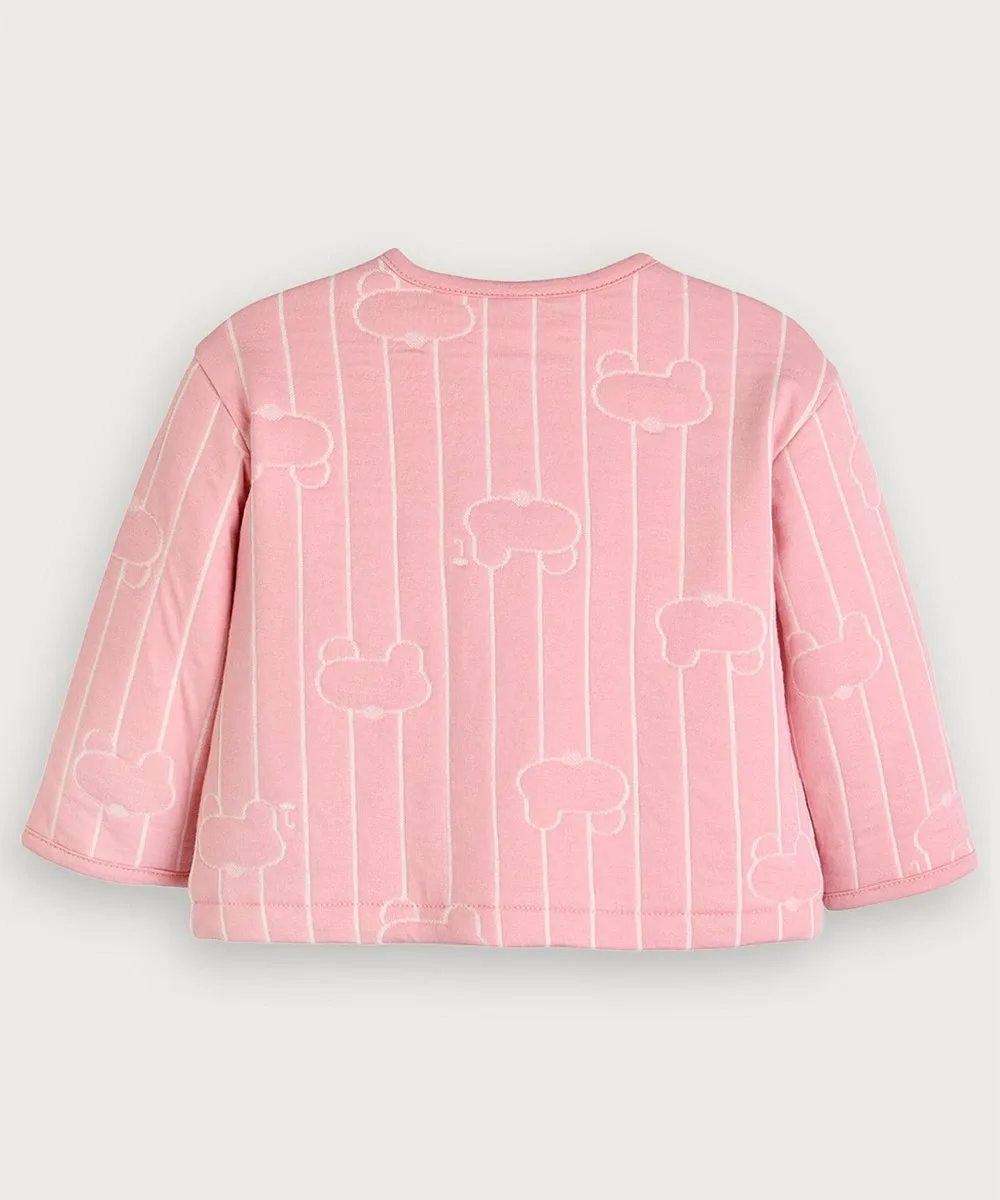 Стеганый кардиган с длинными рукавами в виде медведя Moimoln, Pink — фото 2