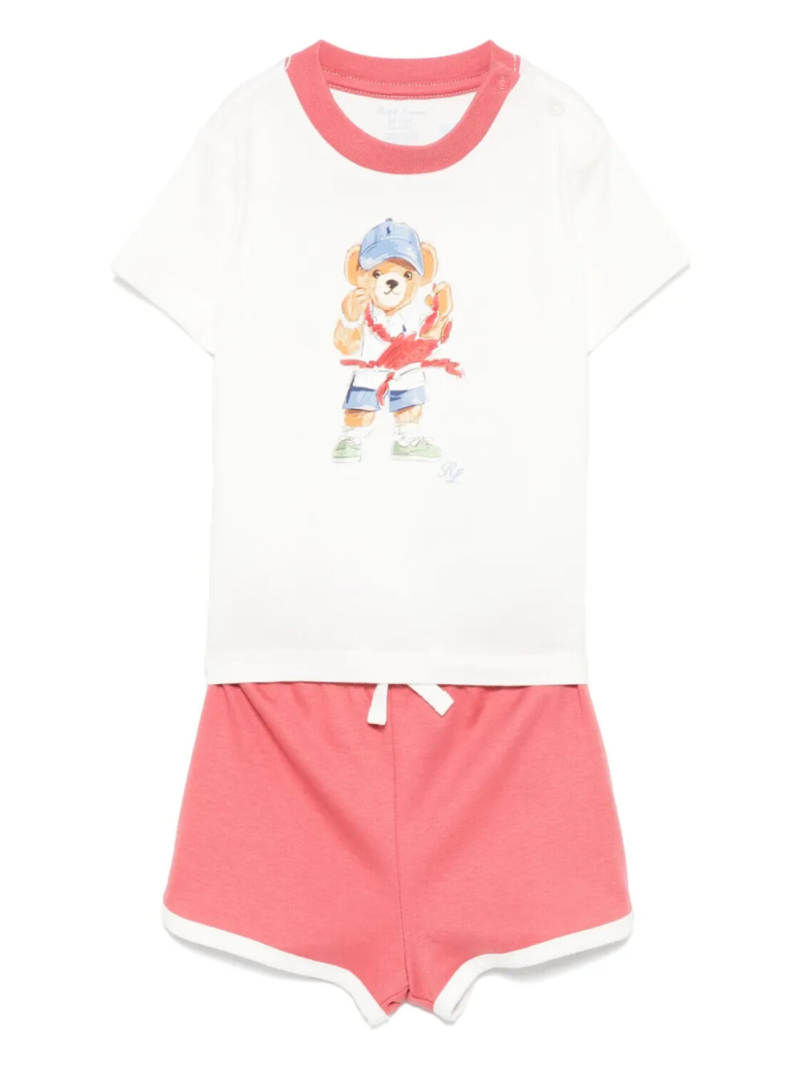 

POLO RALPH LAUREN KIDS Комплект из хлопковых шорт Polo-Bear, белый