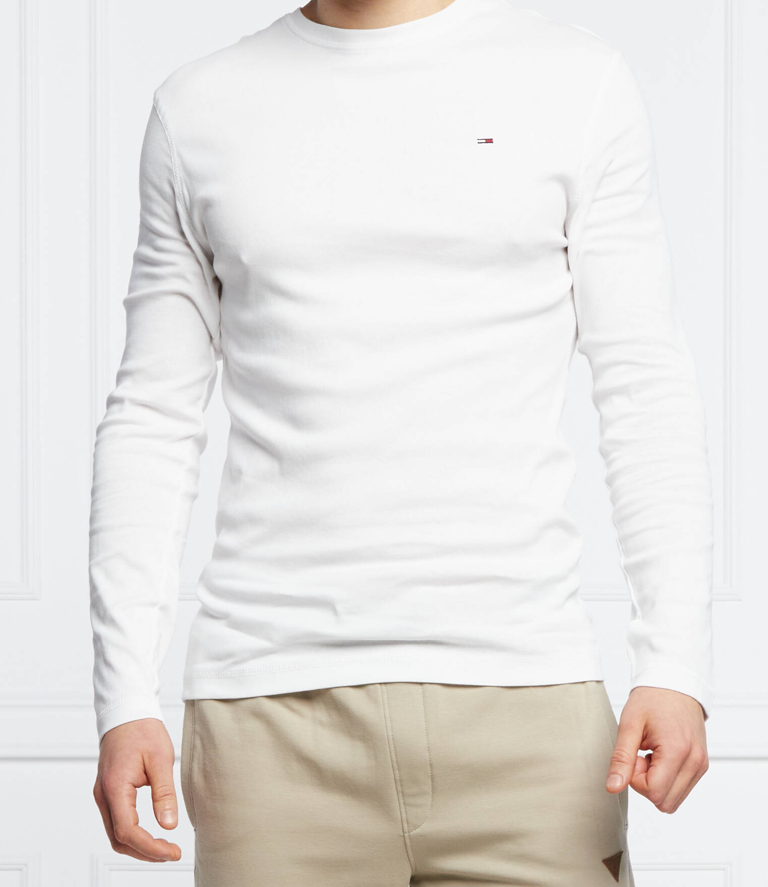 

Лонгслив Tommy Jeans tjm original rib lon slim fit, белый