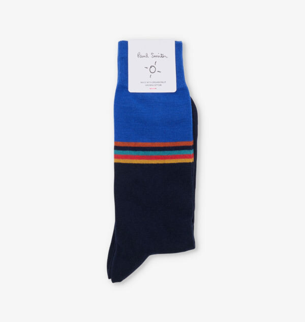 

Вязаные носки Signature-Stripe Crew из хлопковой смеси Paul Smith, синий