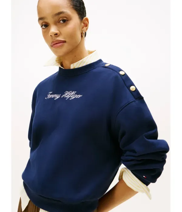 Толстовка relaxed fit Tommy Hilfiger, темно-синий — фото 4