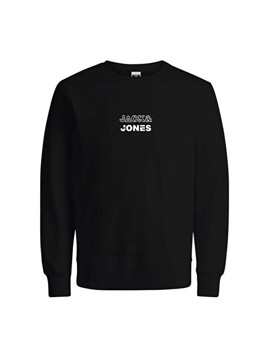 

Черный мужской свитшот с круглым вырезом Jack & Jones