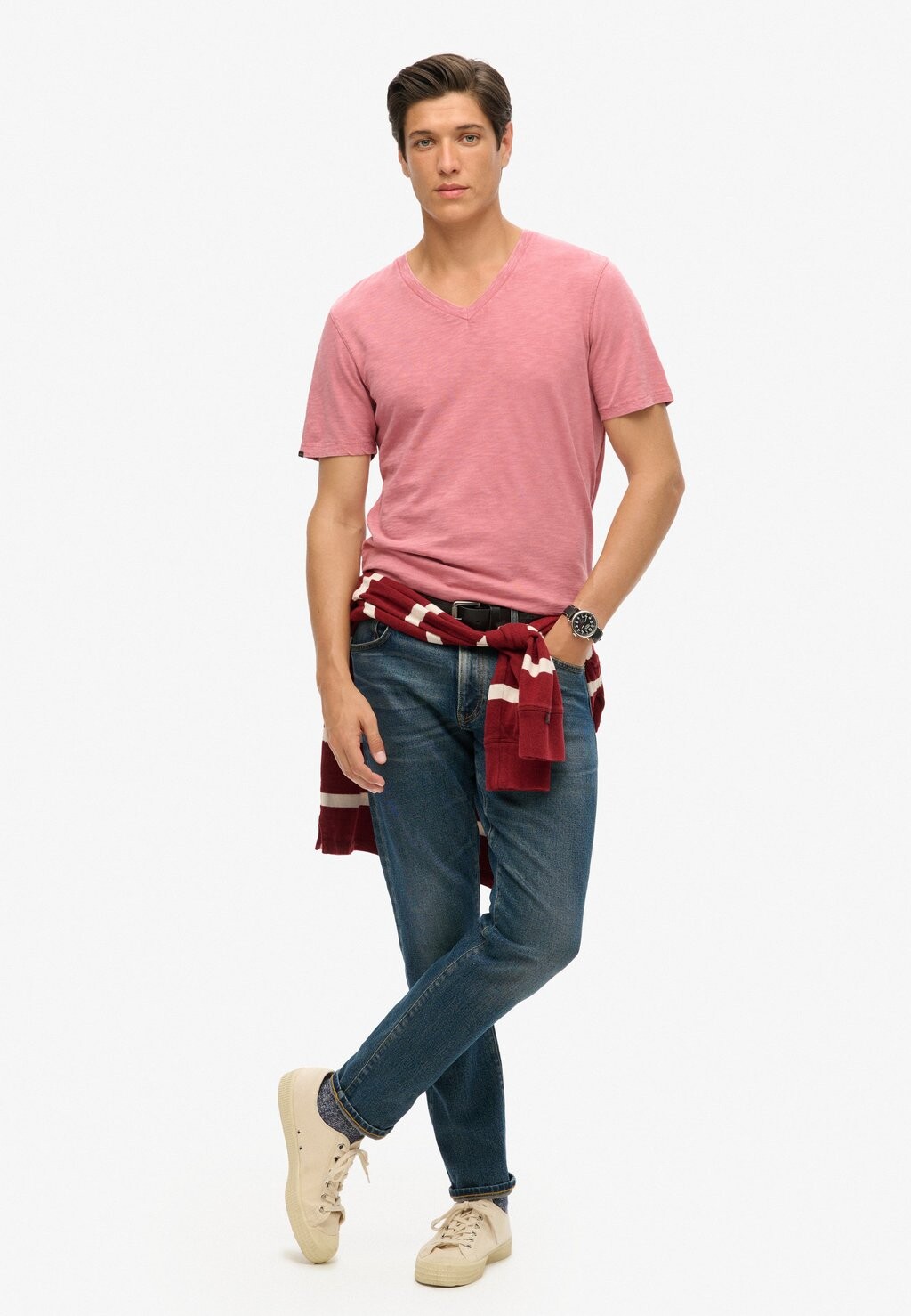 

Базовая футболка V-NECK SLUB SHORT SLEEVE Superdry, розовый