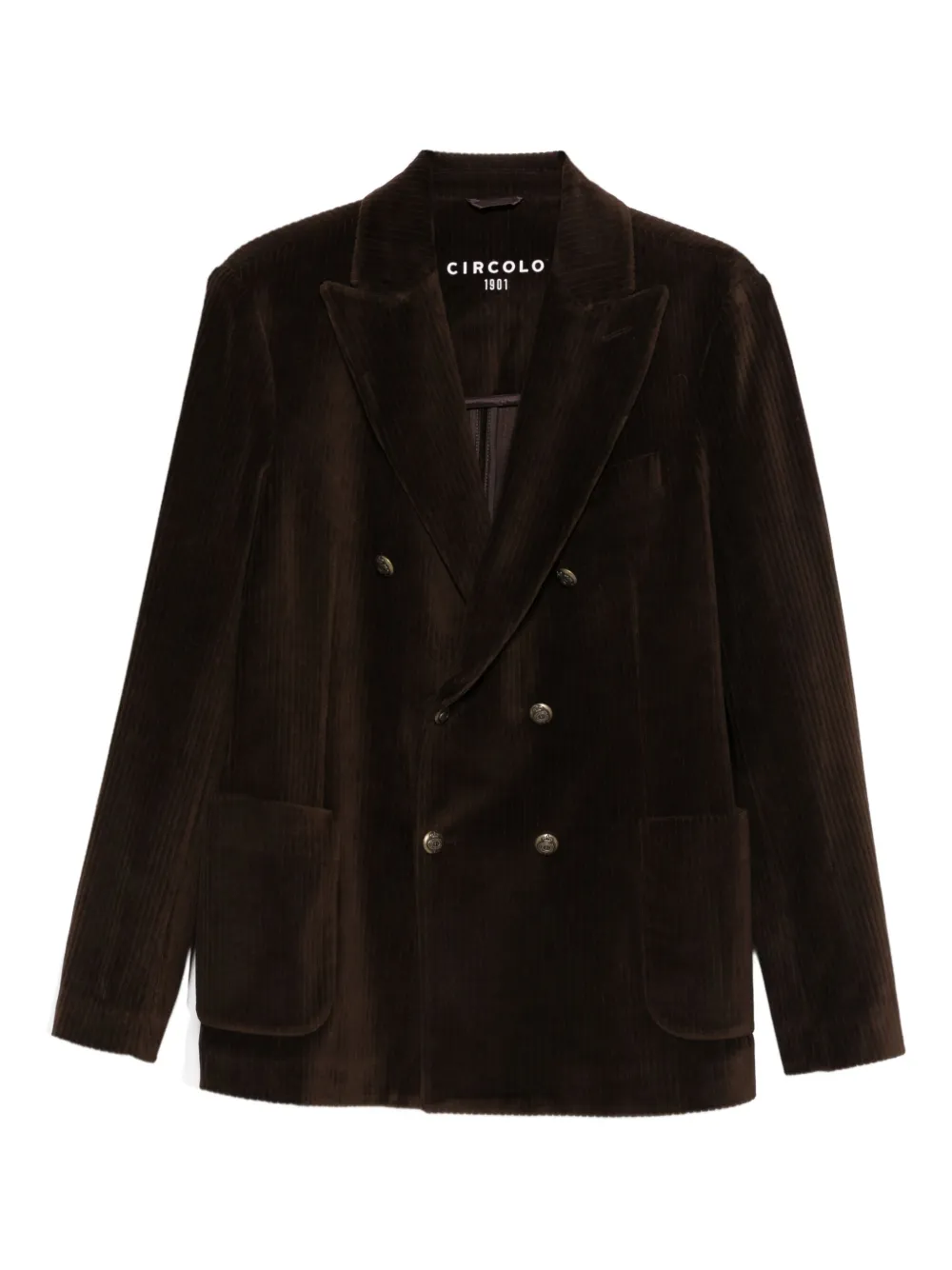 

Двубортный вельветовый блейзер Circolo 1901, коричневый